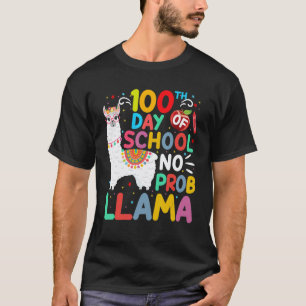 T-shirt 100e jour d'école No Probllama Lama 100 Jours de