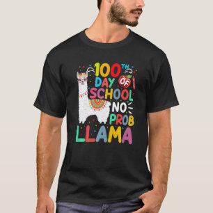 T-shirt 100e jour d'école No Probllama Lama 100 Jours de