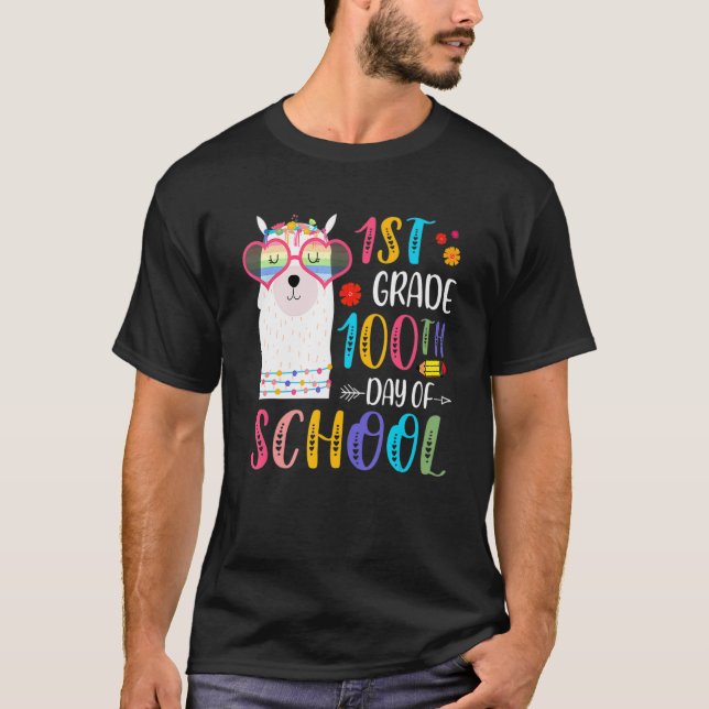 T-shirt 100e jour d'école pas de problème lama 100 jours d (Devant)