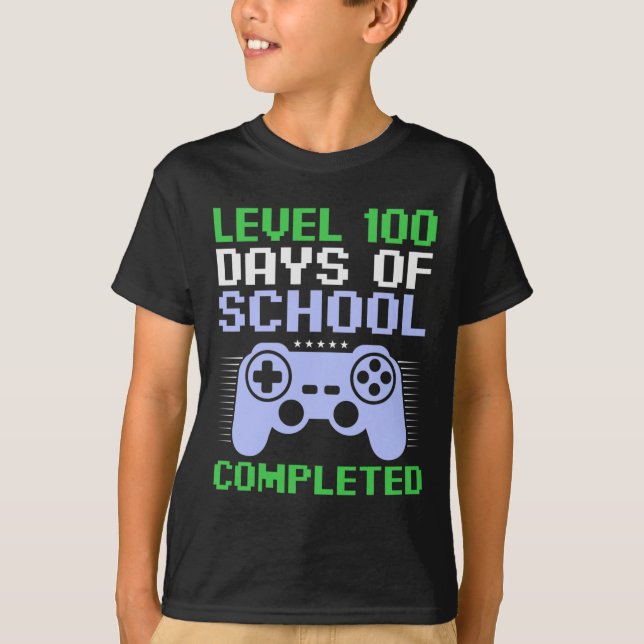 T-shirt 100E Jour D'École Terminé Pour Les Enfants (Devant)