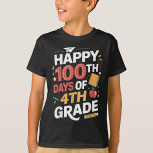 T-shirt 100e Jour D'Élèves De 4e Année Enseignant 100 Jour