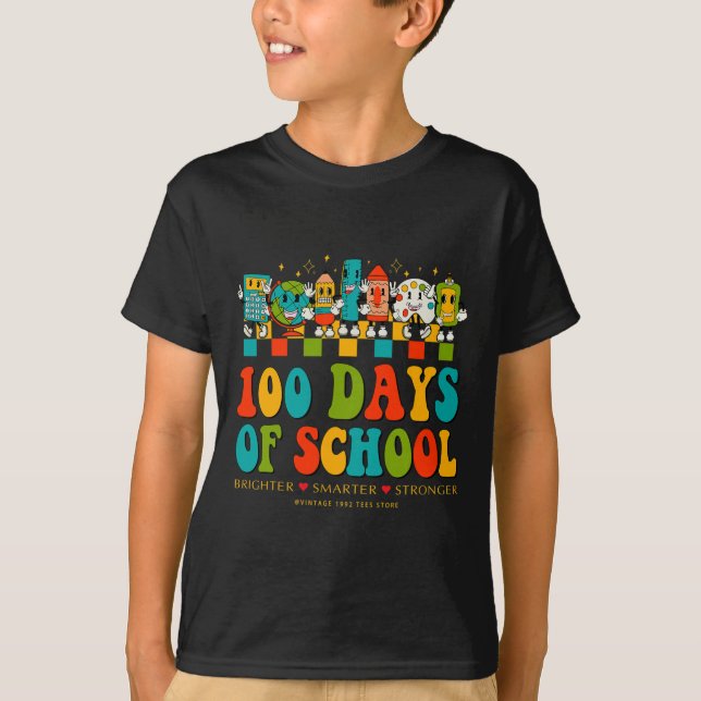 T-shirt 100e Jour D'Enseignants Scolaires Plus Intelligent (Devant)