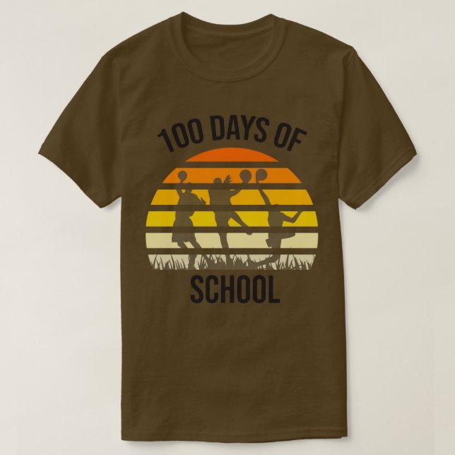 T-shirt 100e jour d'études Boys Girls Basketball 100 Days  (Design devant)