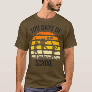T-shirt 100e jour d'études Boys Girls Basketball 100 Days 