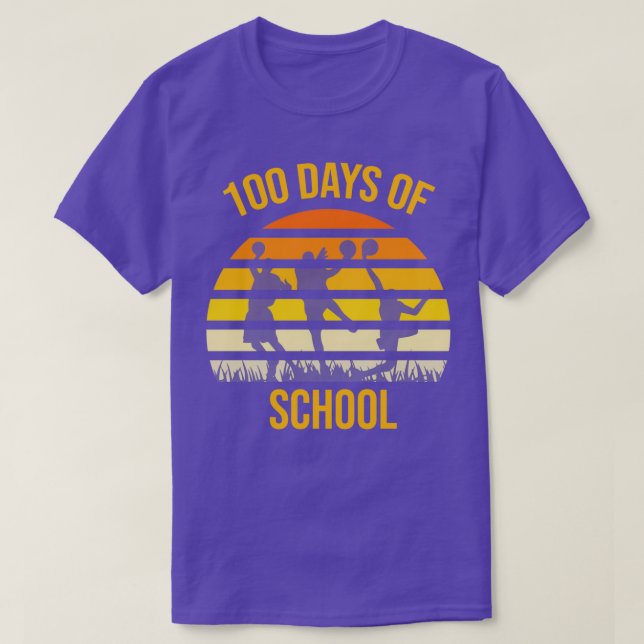 T-shirt 100e jour d'études Boys Girls Basketball 100 Days  (Design devant)