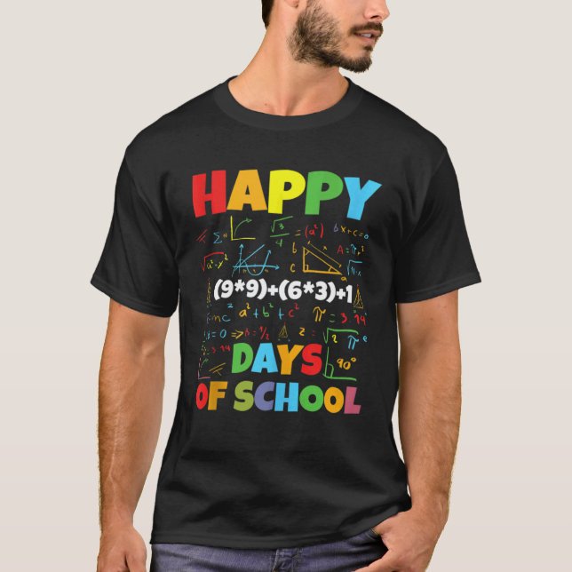 T-shirt 100e jour professeur de mathématiques formule math (Devant)
