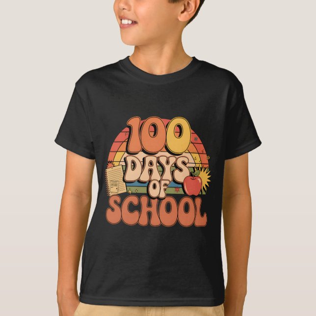 T-shirt 100e Jour super de la conception de l'école - écol (Devant)