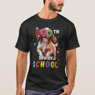 T-shirt 100ème Jour De L'École Chien Espagnol Donut 100 Jo