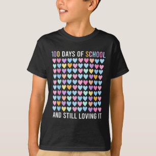 T-shirt 100ème Jour De L'École Et Toujours Aimer Il Coeurs
