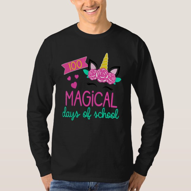T-shirt 100ème Jour De Maternelle Pour Les Filles 100 Magi (Devant)