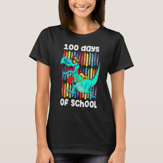 T-shirt 100ème Jour De Scolaires Garçons Enfants Dino 100