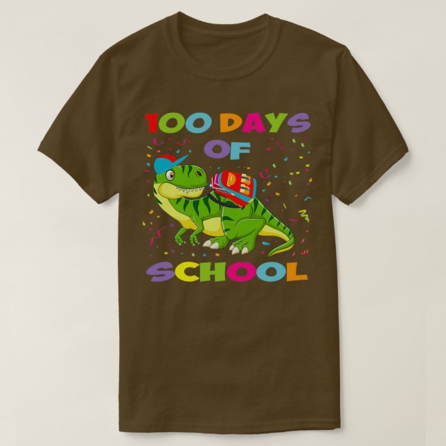 T-shirt 100ème Jours De L'École Dinosaure Dinosaure Trex (Design devant)