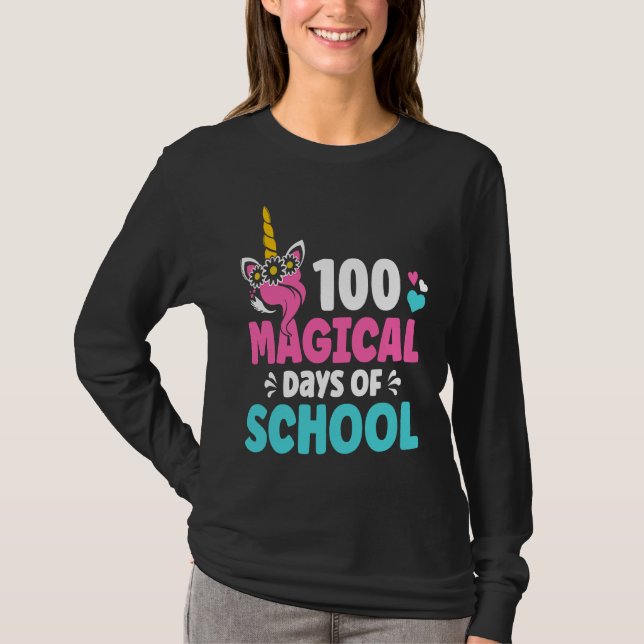 T-shirt 100th Day of Kindergarten For Girls 100 Magical Da (Devant)