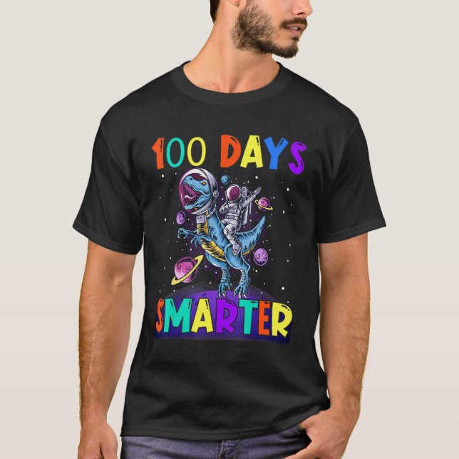 T-shirt 100th Day Of School 100 Days Smarter Books Space A (Devant)