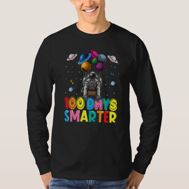 T-shirt 100th Day Of School 100 Days Smarter Space Astrona (Devant)