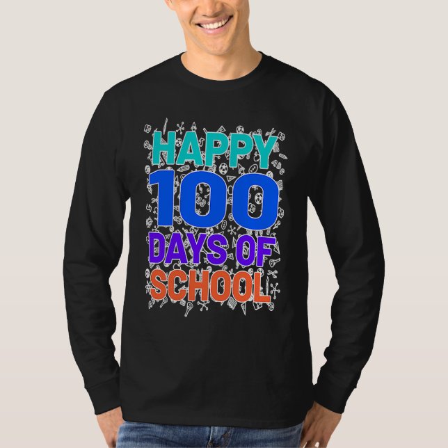 T-shirt 100th Day Of School 100 Days Teacher Students Boys (Devant)