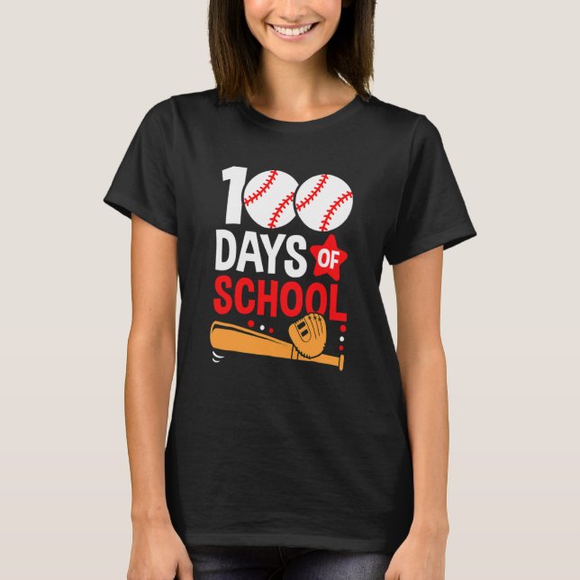 T-shirt 100th Day Of School Baseball 100 Days Smarter Teac (Devant)