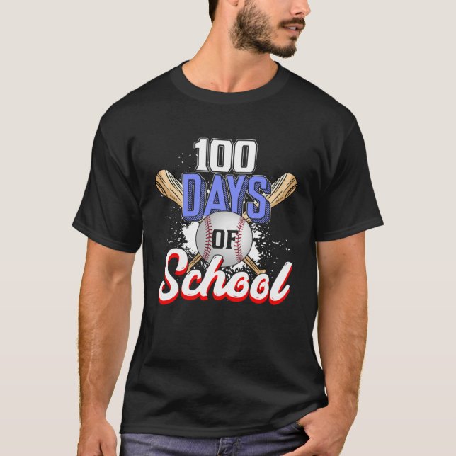 T-shirt 100th Day of School Baseball for Teacher Student (Devant)