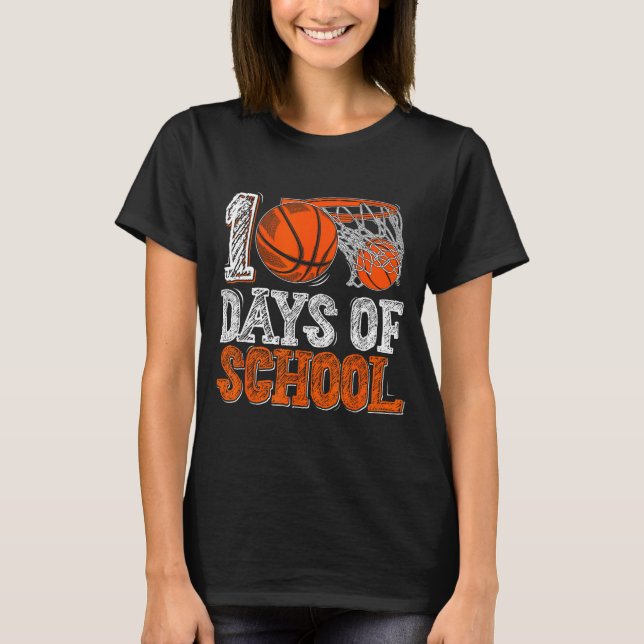 T-shirt 100th Day Of School Basketball Kids 100 Days Of Sc (Devant)