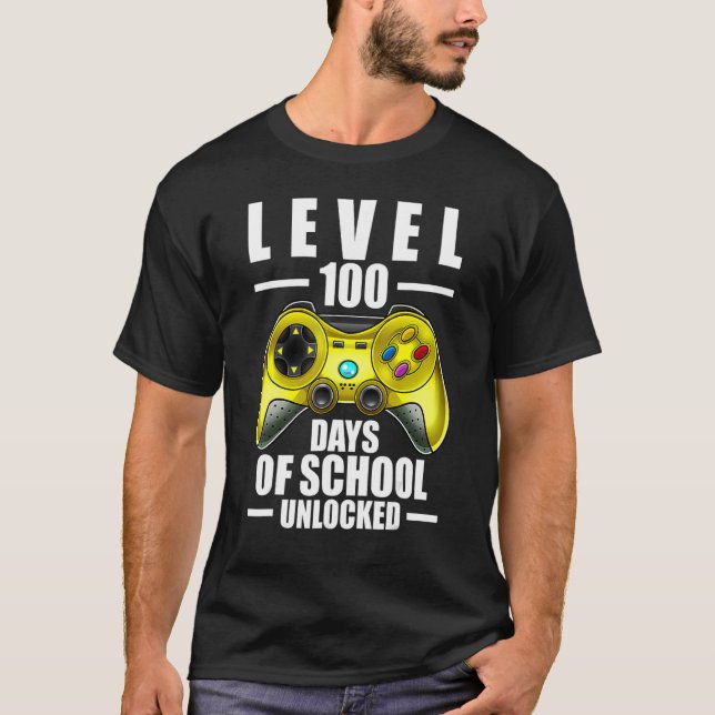 T-shirt 100th Day Of School Boys 100 Days Of School Gaming (Devant)