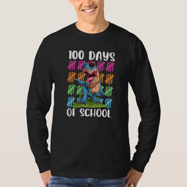 T-shirt 100th Day of School Dino Kids Happy 100 Days Dinos (Devant)