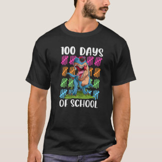 T-shirt 100th Day of School Dino Kids Happy 100 Days Dinos