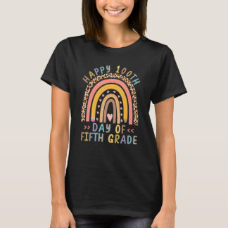 T-shirt 100th Day Of School Fifth Grade Rainbow Teacher Le
