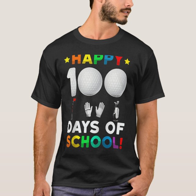 T-shirt 100th Day Of School Golf  100 Days Of School Boys  (Devant)