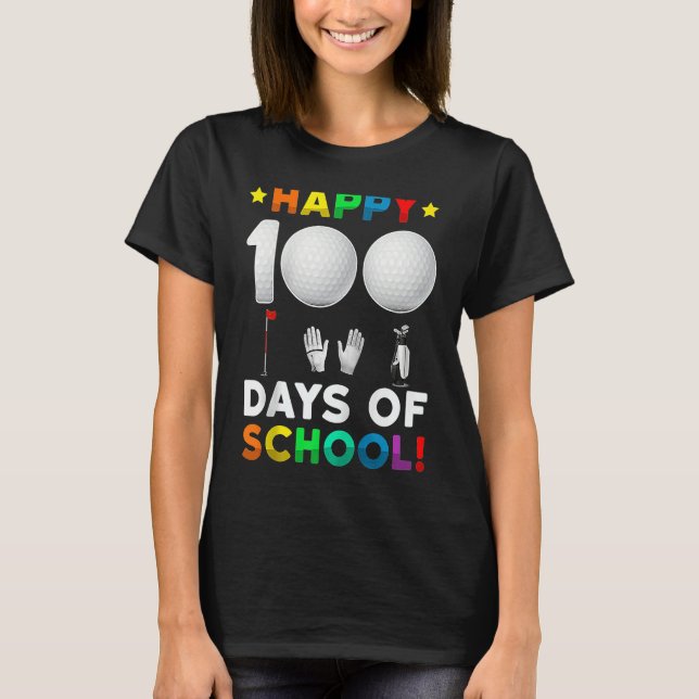 T-shirt 100th Day Of School Golf  100 Days Of School Boys  (Devant)