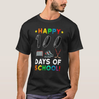 T-shirt 100th Day Of School Hockey 100 Days Of School Spor