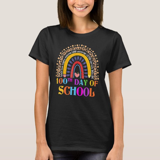 T-shirt 100th Day Of School Teacher 100 Days Smarter Boho  (Devant)