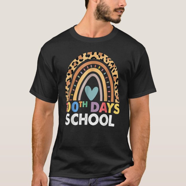 T-shirt 100th Day Of School Teacher 100 Days Smarter Leopa (Devant)