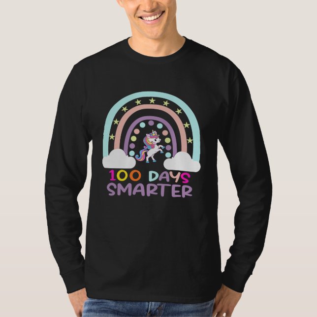 T-shirt 100th Day of School Teacher 100 Days Smarter Rainb (Devant)