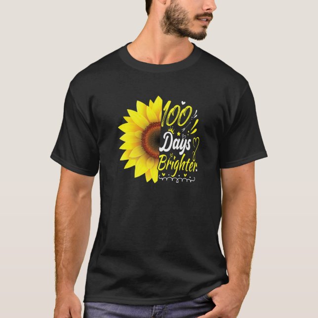 T-shirt 100th Day of School Teacher Sunflower Lovers for W (Devant)