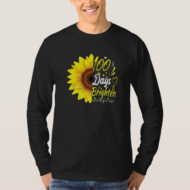 T-shirt 100th Day of School Teacher Sunflower Lovers for W (Devant)