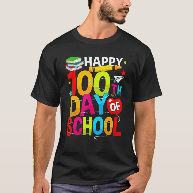 T-shirt 100th Day Of School Teachers Kids Child Happy 100  (Devant)