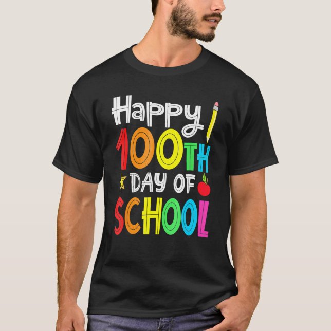 T-shirt 100th Day Of School Teachers Kids Child Happy 100  (Devant)