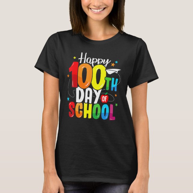 T-shirt 100th Day Of School Teachers Kids Child Happy 100  (Devant)