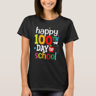 T-shirt 100th Day of School Teachers Kids Girls Boys Happy