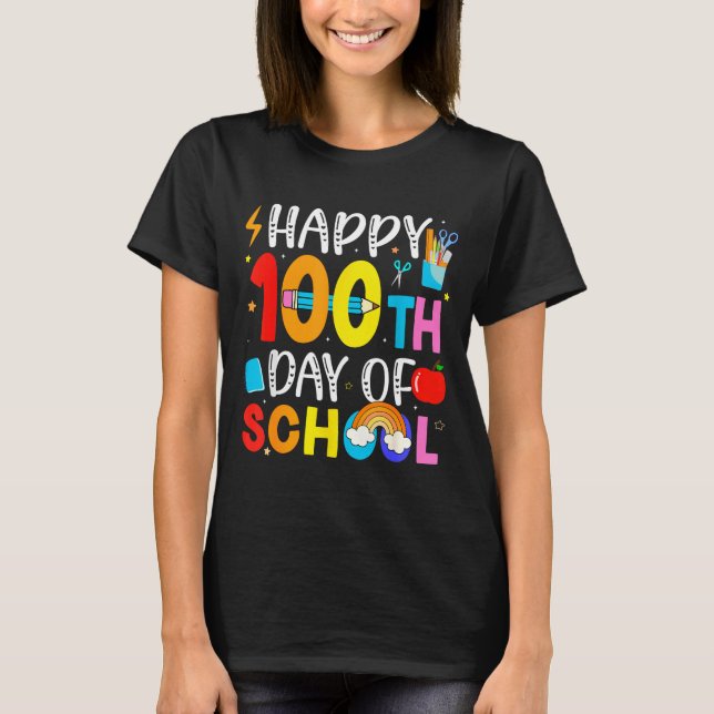 T-shirt 100th Day Of School Teachers Students 100 Days Of  (Devant)