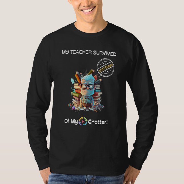 T-shirt 100th Day of School Teachers Students Family Happy (Devant)