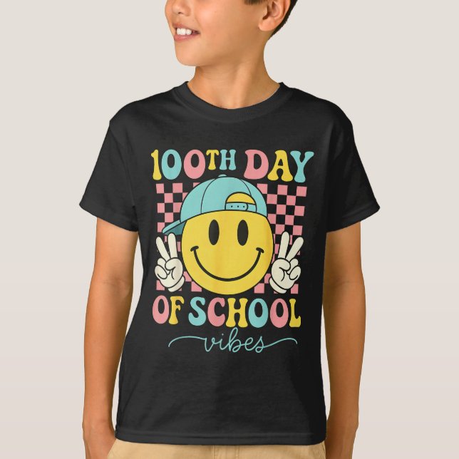 T-shirt 100th Day Of School Vibes 100 Days Teacher Boy Gir (Devant)