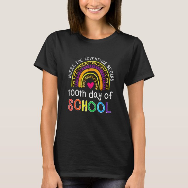 T-shirt 100th Day Of School Where Adventure Begins 100 Day (Devant)