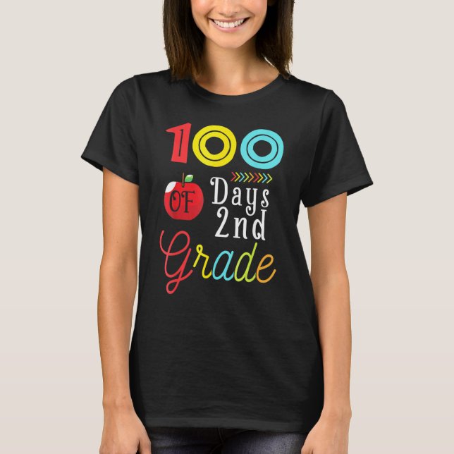 T-shirt 100th Day Second Grade Student Gift 100 Days Of Sc (Devant)