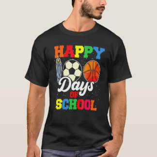 T-shirt 100th Day Student Boys Girls Basketball 100 Days O