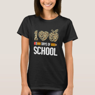 T-shirt 100th Days Of School Classic Arts Leopard Apparel 