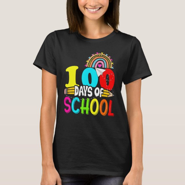 T-shirt 100th Days of School Teacher Kids - 100 Days Smart (Devant)