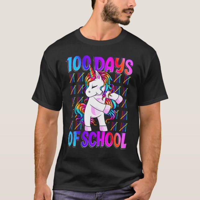 T-shirt 100th Days Of School Unicorn 100 Days Smarter 100t (Devant)