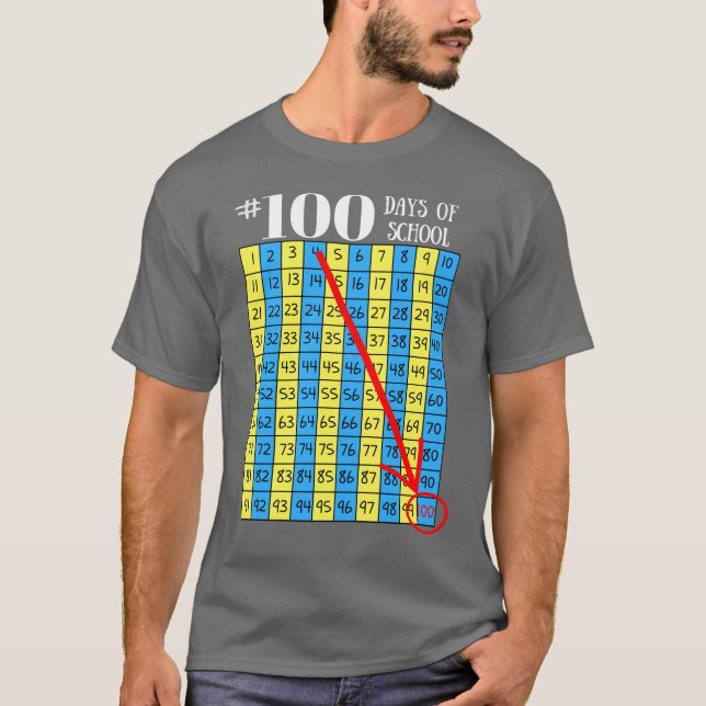 T-shirt 100th Jour des hommes de professeur de diagramme (Devant)