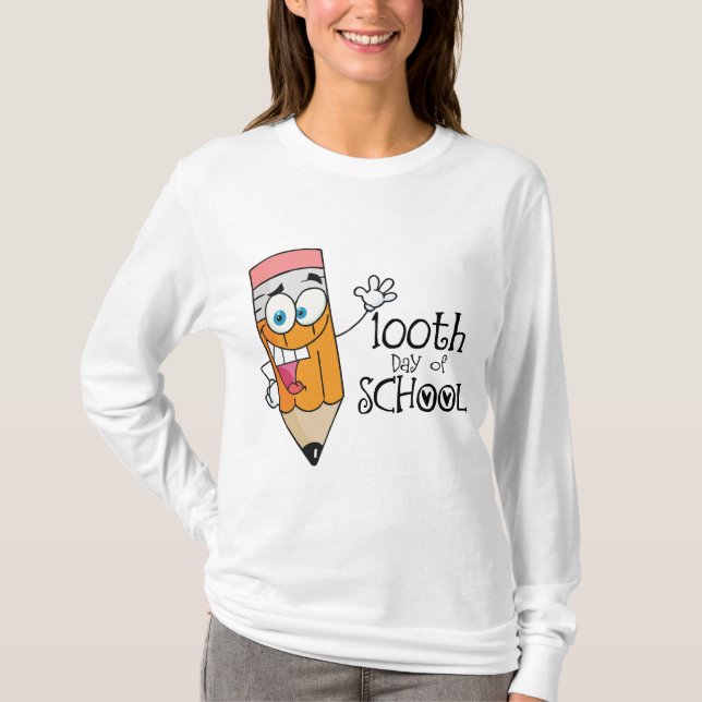 T-shirt 100th jour mignon de cadeau de bande dessinée (Devant)